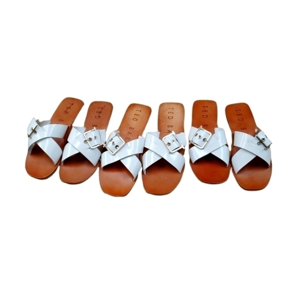 NEW TED BAKER Joseei buckle-embellished leather sandals 6.5 and 7.5 - Picture 7 of 8
